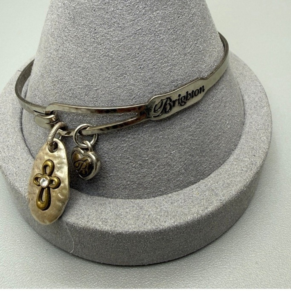 Brighton‎ Faith Hope Love Charm Bangle Bracelet 7.5"
